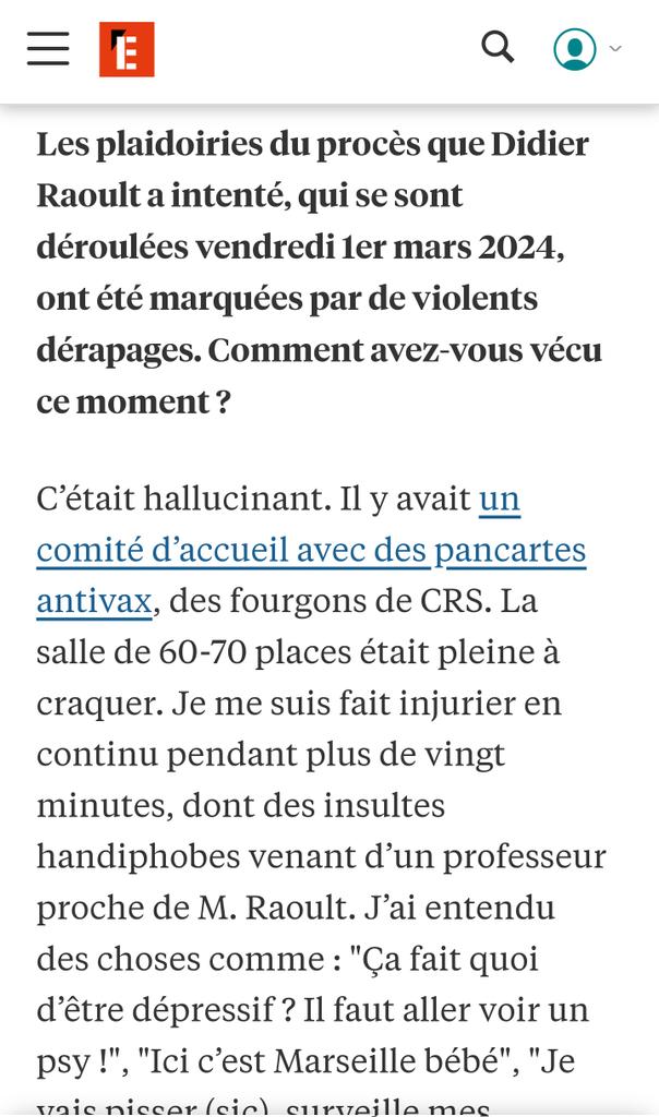 Romain_Pigenel's tweet image. 💊A lire dans @LEXPRESS cette itw édifiante par @GarciaVictor_ de @Sonic_urticant, le "petit prof de math" qui a défié le processeur Raoult et ses assertions sur l'hydroxychloroquine, au prix d'un procès et de campagnes de harcèlement : lexpress.fr/sciences-sante… #espritcritique