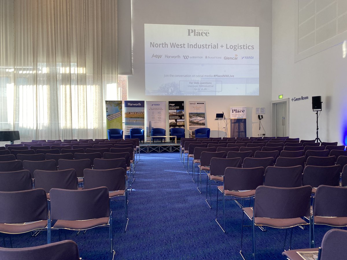 All geared up for the @PlaceNorthWest Industrial + Logistics conference today at Bridgewater Hall! This is a sold-put affair, y’all. #placenwlive