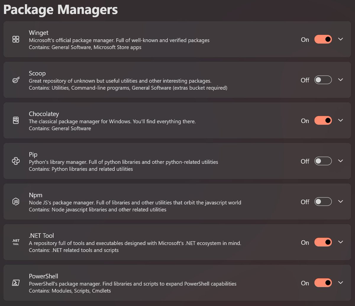 You should be using WingetUI to install and update all your software on Microsoft Windows 10 and Windows 11! 👍 It supports all major package managers like Winget, Scoop, Chocolatey, Pip, Npm, .NET Tool &amp; PowerShell and it's 100% FREE &amp; Open-Source! 👏 <a href="/JenMsft/">Jen Gentleman 🌺</a> #Tools #Windows
