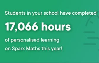 Over 17 000 hours spent on Sparx. #Hardwork @sparxLearning