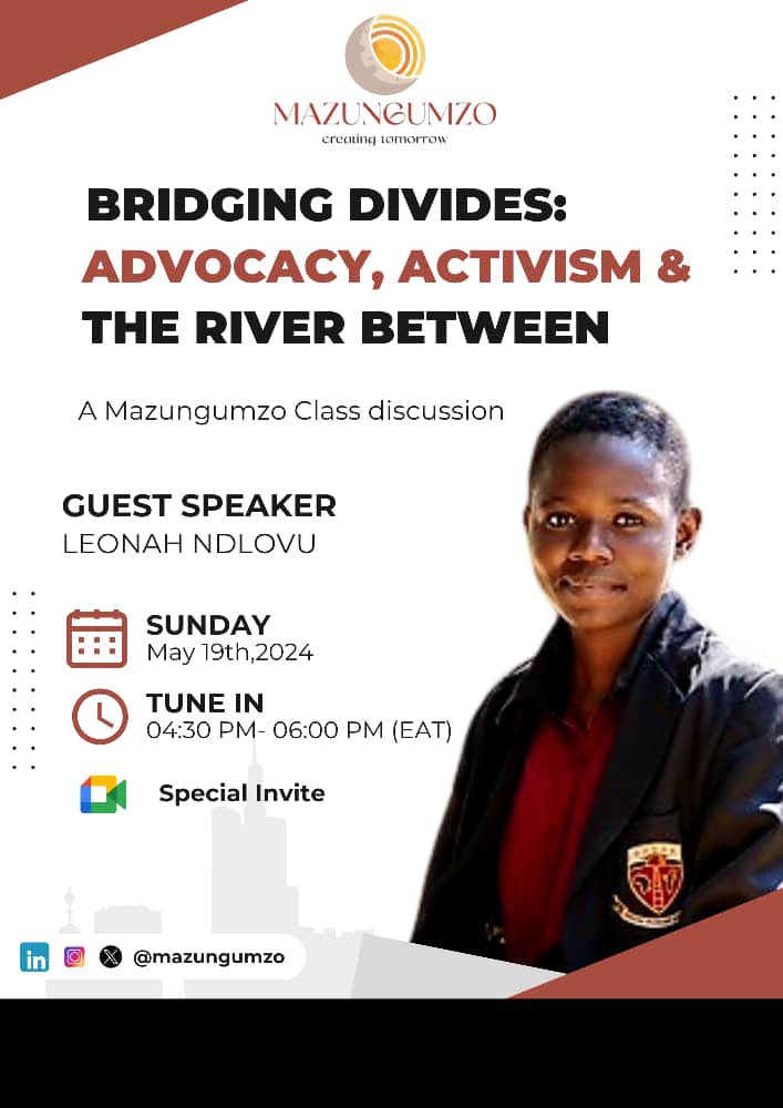 Mazungumzoclass's tweet image. This weekend we are excited to have @ShEisAyngLeader join us as Guest Speaker for a discussion.

@_mazungumzo 

#Livingameaningfullife
#Creatingtomorrow