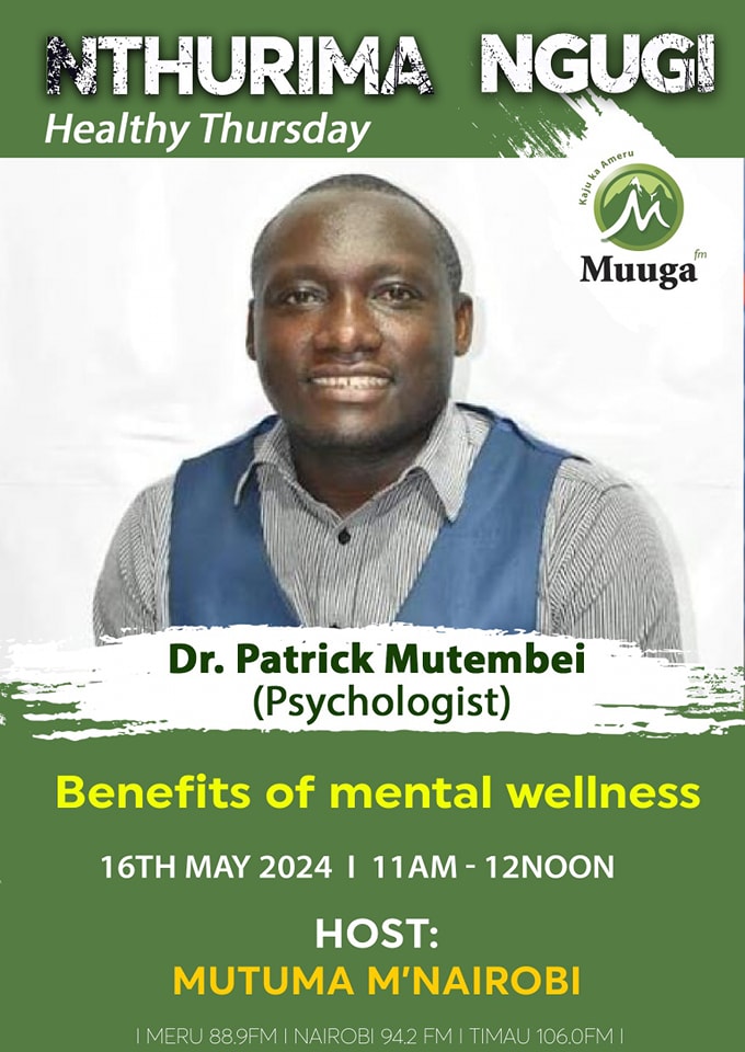 Nthurima Ngugi Healthy Thursday na @mutumamnairobi
Karibu tuthurime ngugi kwambiria 10am - 1pm
Unaskiza ukiwa wapi?
Call 0720604604 or 0733121186. Whatsapp 0720604604. SMS 32102
#NthurimaNgugi #Muugafm #mutumamnairobi #HealthyThursday