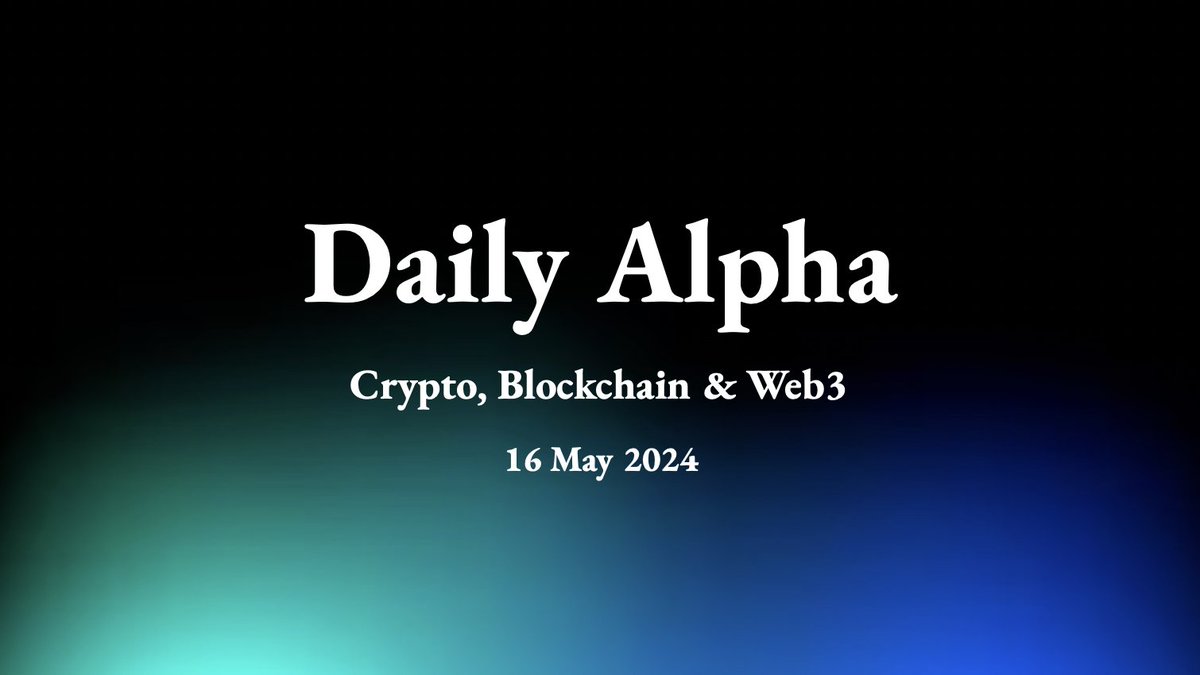 Daily #Crypto Alpha | May 16 2024 🗞                              

• #LidoDAO (LDO) proposes an updated vision for reGOOSE, sparking discussions within the Lido DAO community forum about the proposed changes and their implications.

• #Bitcoin's potential surge past $100,000