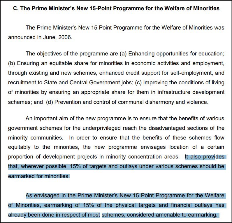 PM is right; Congress wanted 15% Budget quota for Muslims. PIB release from 2008, clearly says 15% to be set aside for minorities. The Ministry of Minority Affairs, GoI, outcome budget for 2013-14 also reiterates it. Link: pib.gov.in/newsite/erelco… Link: minorityaffairs.gov.in/WriteReadData/…