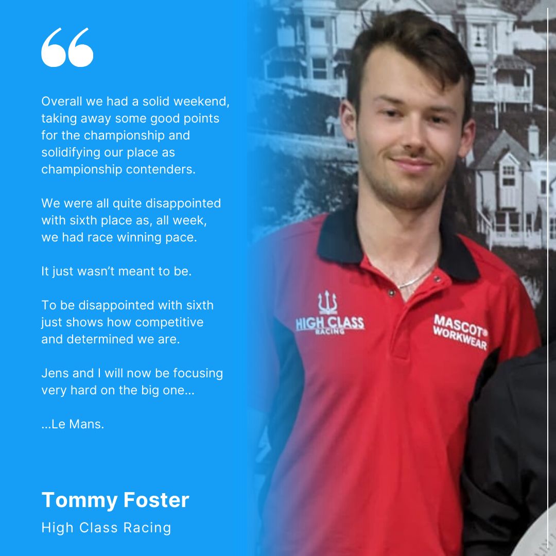 🗣️ “To be disappointed with sixth just shows how competitive &amp; determined we are.”

<a href="/Tommyfoster08/">Tommy Foster</a> provides #exclusive reaction after R2 of the 2024 #Michelin <a href="/LeMansCup/">Le Mans Cup</a> at #LeCastellet

<a href="/HighClassRacing/">High Class Racing</a> sit third in the standings ahead of #RoadToLeMans (June 14-15)

#LMC