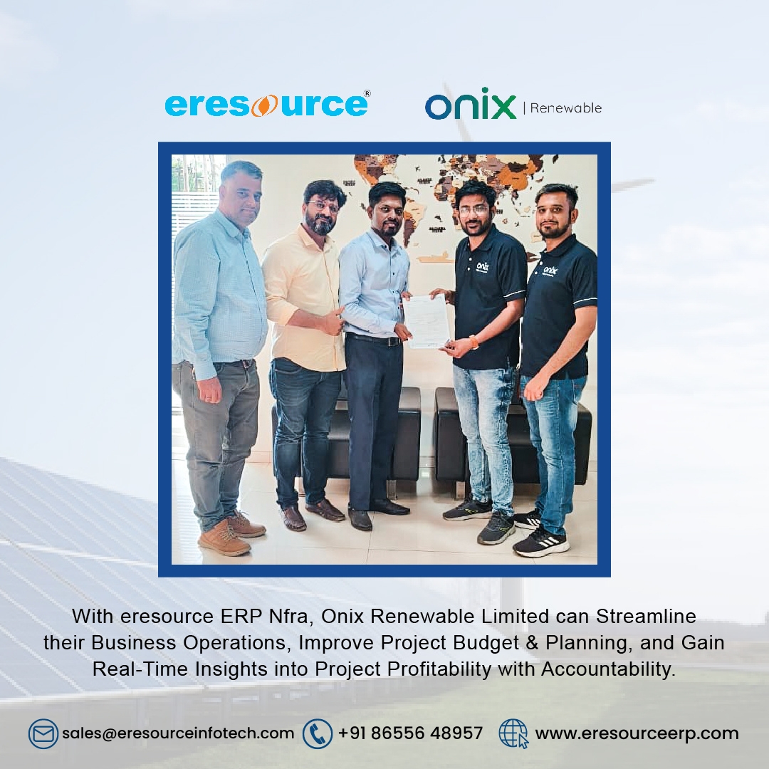 In today's dynamic business landscape, efficient daily operations are fundamental for success.

ONIX Renewable Limited is poised for greater success with our comprehensive ERP solution. Welcome aboard! 🎉 

#onixrenewable #eresourceerp #erp #customeracquisition