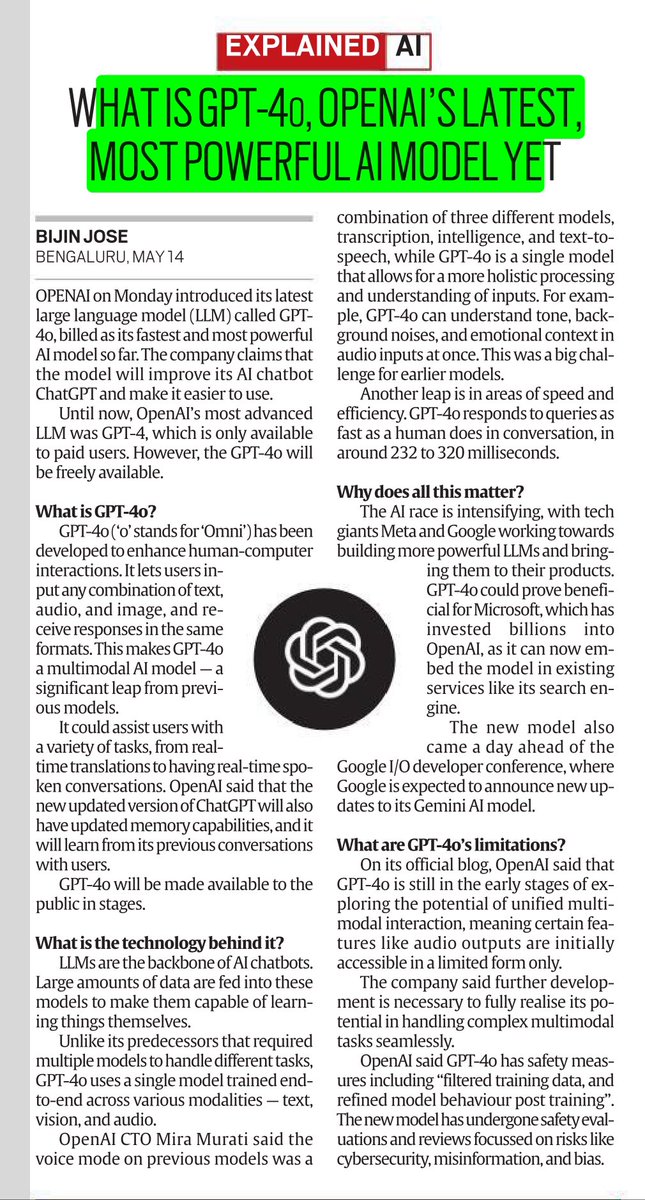 GPT-4o source: Indian express #UPSC