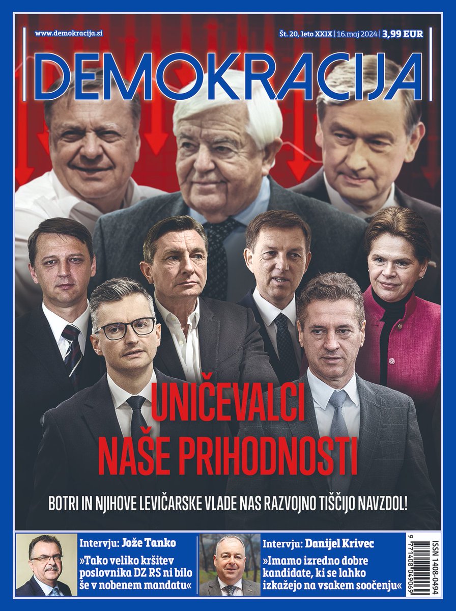 #DEMOKRACIJA Vabljeni k nakupu in branju nove št. revije @Demokracija1! Nosilna tema: Slovenijo v 20 letih prehitele številne države, ki so hkrati z nami vstopile v #EU! Od desetih držav, ki so leta 2004 vstopile v Evropsko unijo, je Slovenija kot država z najboljšim izhodiščem