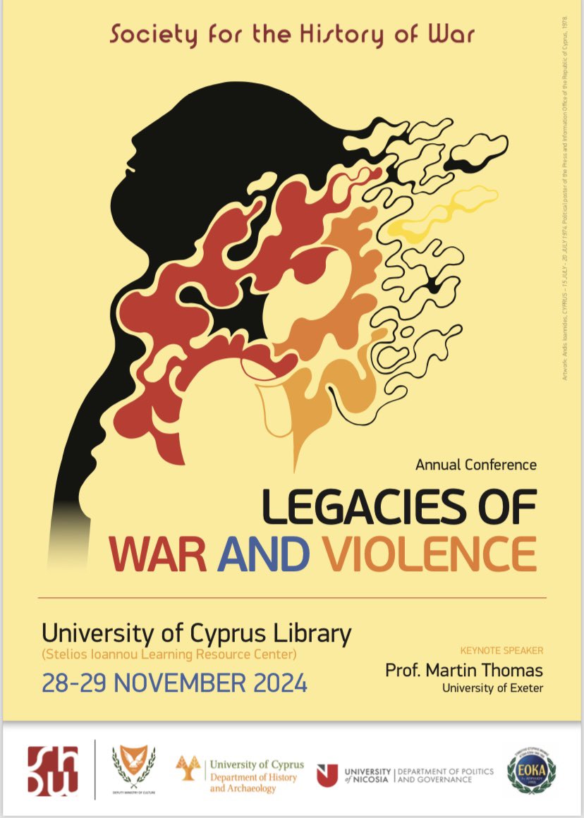 SHoW (@sochistorywar) on Twitter photo Your reminder that the CfP deadline for our next conference 'Legacies of Violence in War' is just over a month away! Thanks to everyone for their submissions so far.
See you in Cyprus 🇨🇾
<a href="/KruizingaSamuel/">Samuël Kruizinga</a> <a href="/cath_fletcher/">Catherine Fletcher</a> <a href="/warmatters/">Matthew Ford</a>
#AcademicTwitter #twitterstorians Your reminder that the CfP deadline for our next conference 'Legacies of Violence in War' is just over a month away! Thanks to everyone for their submissions so far.
See you in Cyprus 🇨🇾
<a href="/KruizingaSamuel/">Samuël Kruizinga</a> <a href="/cath_fletcher/">Catherine Fletcher</a> <a href="/warmatters/">Matthew Ford</a>
#AcademicTwitter #twitterstorians