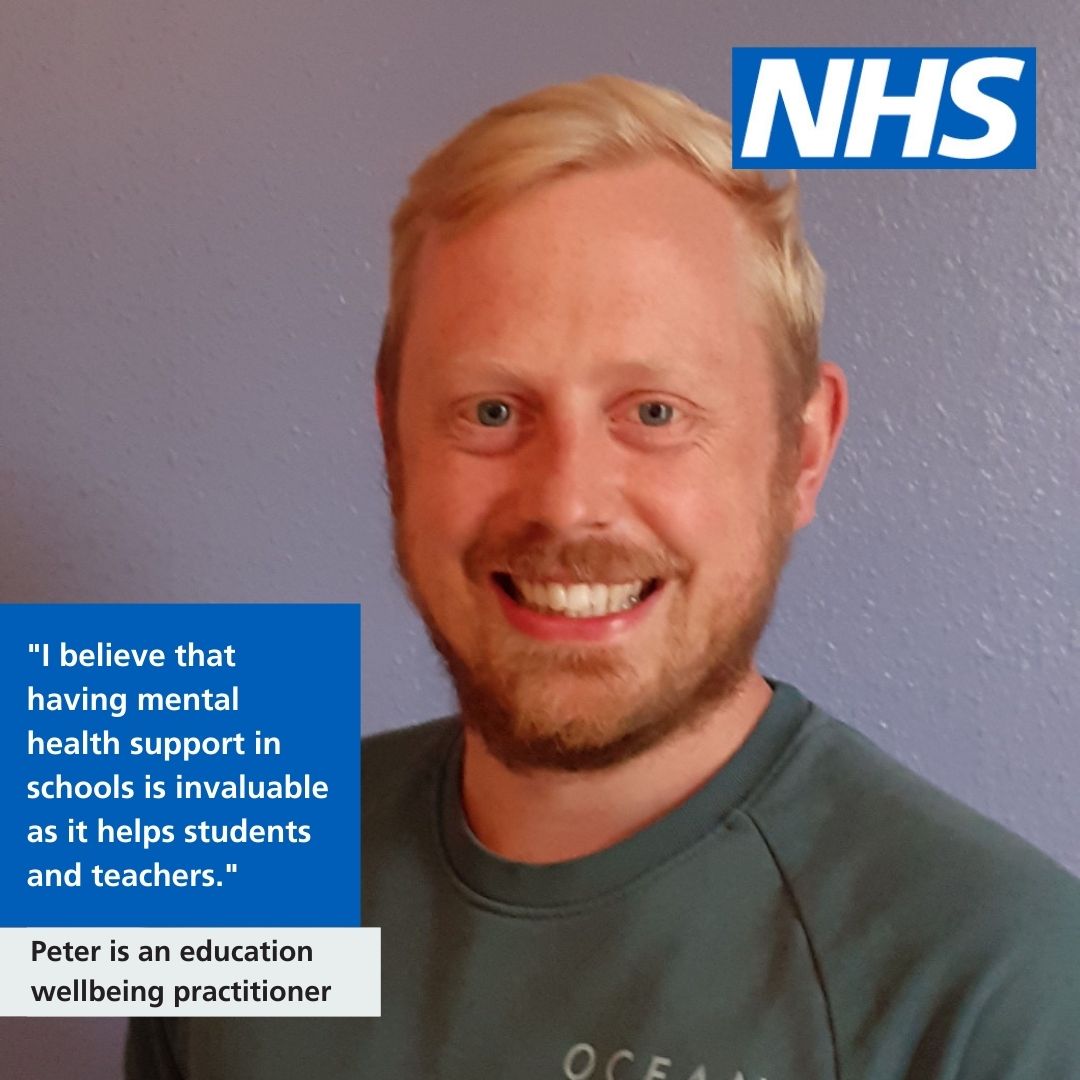 'I believe having mental health support in schools is invaluable as it helps students and teachers.' Peter was a teacher and is now an education mental health practitioner. Find out more about the role. ow.ly/ezxk50REfUb #MentalHealthAwarenessWeek