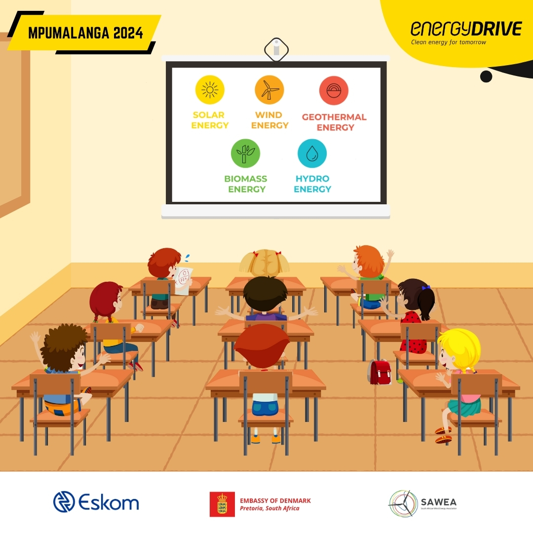 Curious about #energyDRIVE? It's all about educating South African schools on renewable energy, like solar, geothermal, wind, biomass, and hydro energy, highlighting their role in a sustainable future and community development. #EnergyDrive2024 #YouthInRE