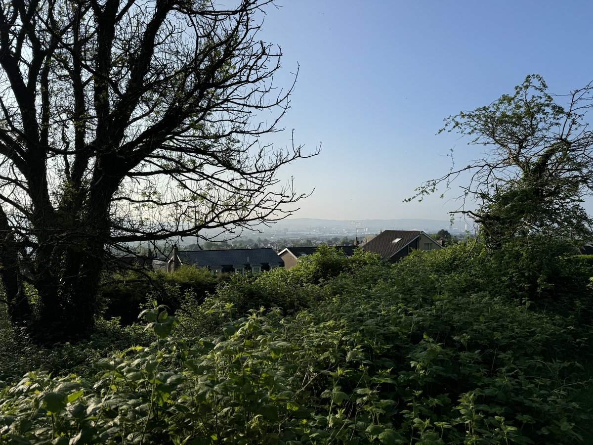 Blue sky over Belfast for broadcasting live weather forecasts for @bbcradioulster & @BBCRadioFoyle this morning. Not a bad day in store. Just keep an eye out for the odd heavy shower.