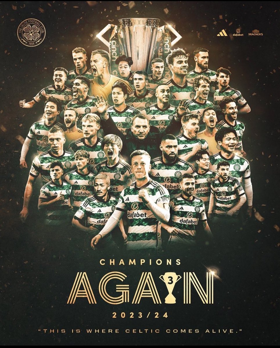 Hard work, passion and determination! Champions, again💚💚💚🏆 Well done @CelticFC