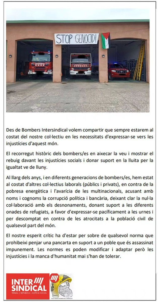 Sempre ens trobareu al costat de les causes justes i en favor de la gent que pateix.
#stopgenocidi