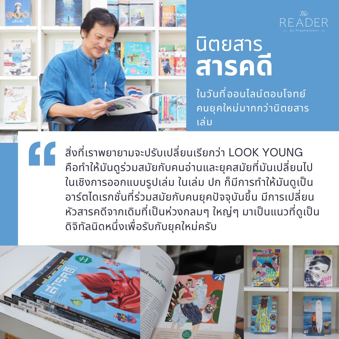 Praphansarn's tweet image. คอลัมน์ #คุยนอกรอบ ชวนพูดคุยกับ
คุณสุวัฒน์ อัศวไชยชาญ บก.บห. #นิตยสารสารคดี 
ถึงในวันที่ออนไลน์ตอบโจทย์คนยุคใหม่มากกว่านิตยสารเล่ม

อ่านบทสัมภาษณ์ฉบับเต็ม
bit.ly/3WLHG1A

#ธุรกิจ #ธุรกิจสิ่งพิมพ์