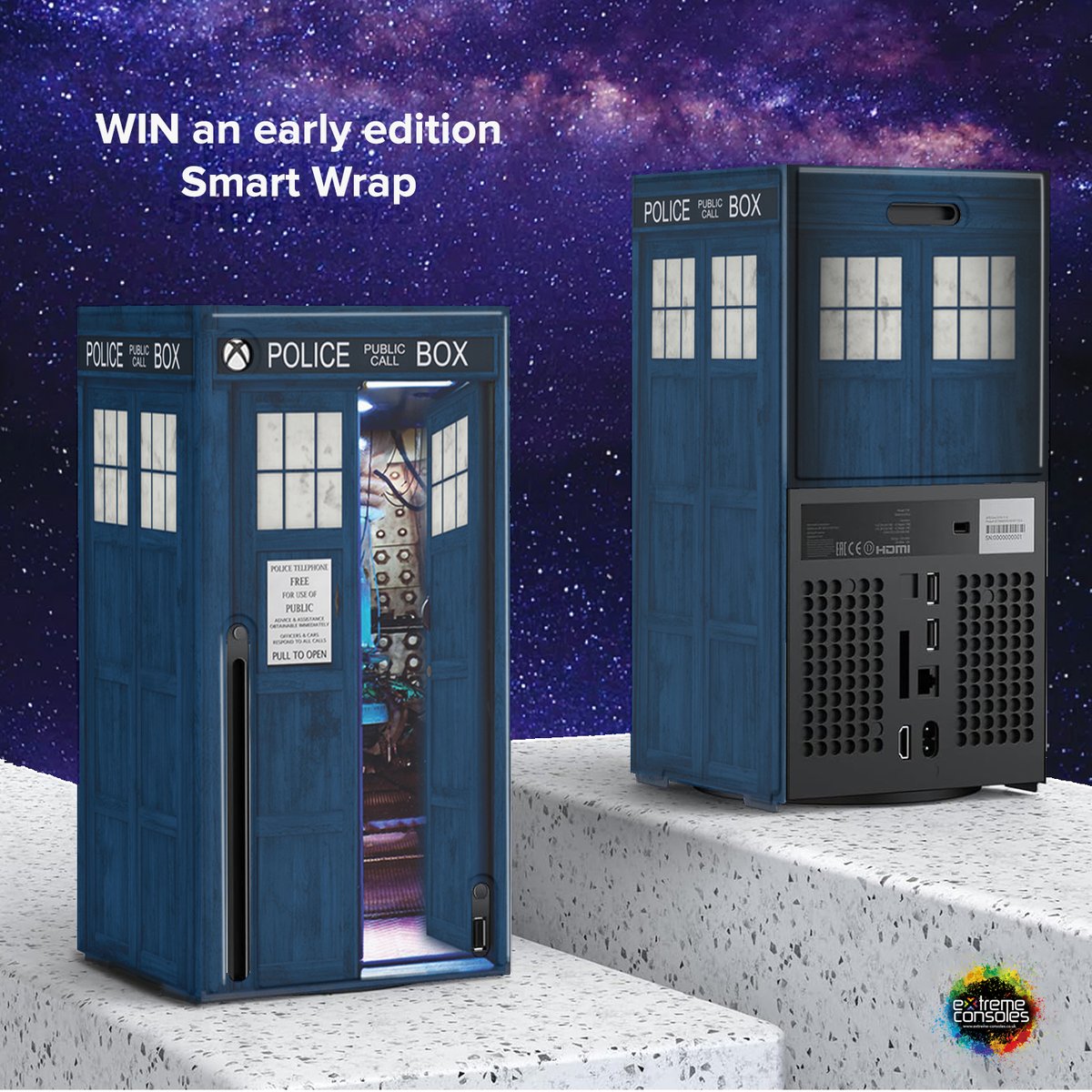 Want to #WIN an early edition Xbox Series X smart wrap for your console!

👇TO ENTER     
☑️ Follow @ExtremeConsoles 
☑️  Like & Retweet  
☑️  Tag a Friend 

Worldwide entry 🌎 ends Monday 20th May 2024 4pm  BST

#Givaways #DoctorWho #gaming #Xbox