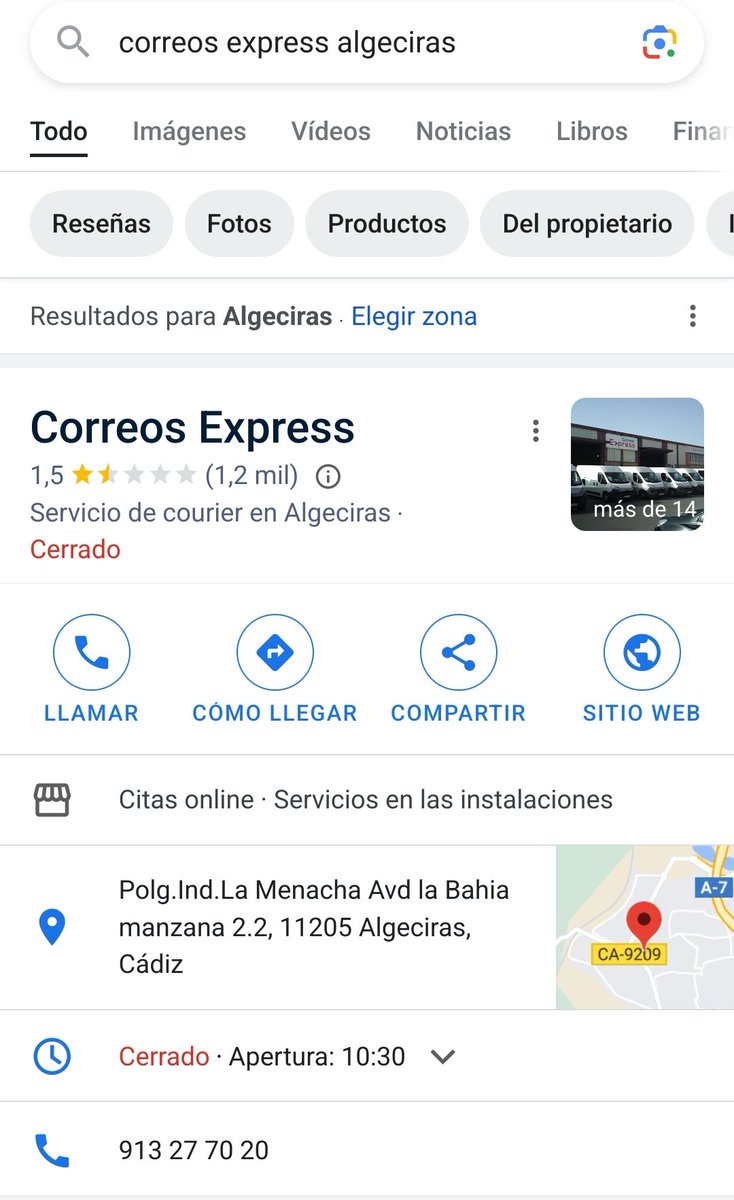 Lo de <a href="/CorreosExpress/">Correos Express</a> <a href="/Cex_responde/">Correos Express Responde</a> de Algeciras es para hacérselo mirar, desde el lunes el paquete está allí y estamos a jueves, solo hay que ver las reseñas