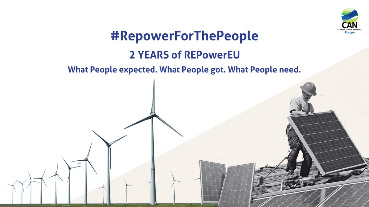 📢2 years of #REPowerEU: The REPowerEU plan recognised the role that renewables could play in reducing demand for fossil gas, enhancing energy security & combating the climate crisis⚡️ But did the EU #RepowerForThePeople ? 🧵👇 caneurope.org/timeline-europ…