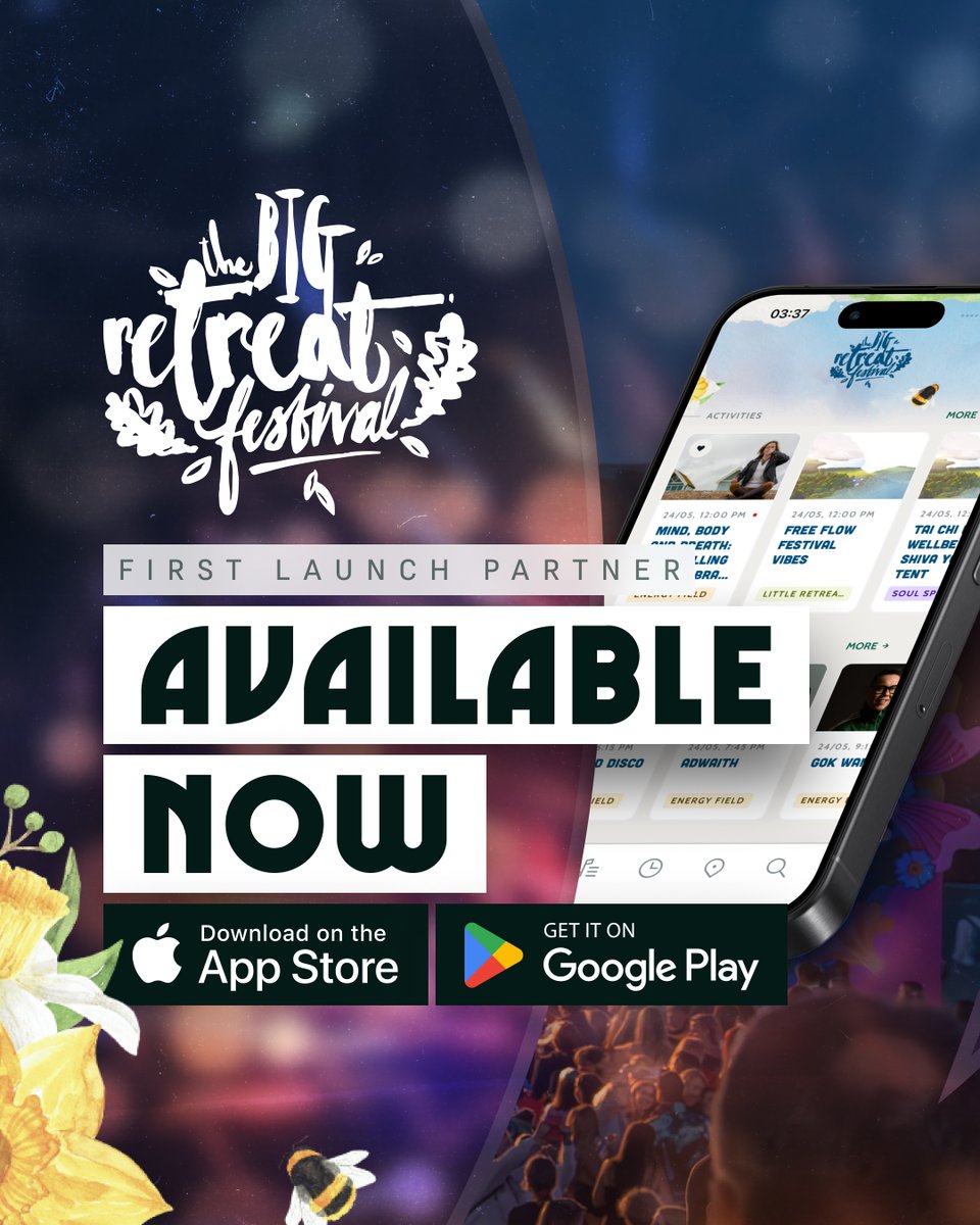 The Big Retreat Festival App powered by VIKIN is now available from the Apple App Store and Google Play Store! Already in the top 100 entertainment apps in the UK on day 1!
#TheBigRetreatFestival #TheBigRetreat #FestivalApp #AppLaunch #VIKINEvents #FestivalTech