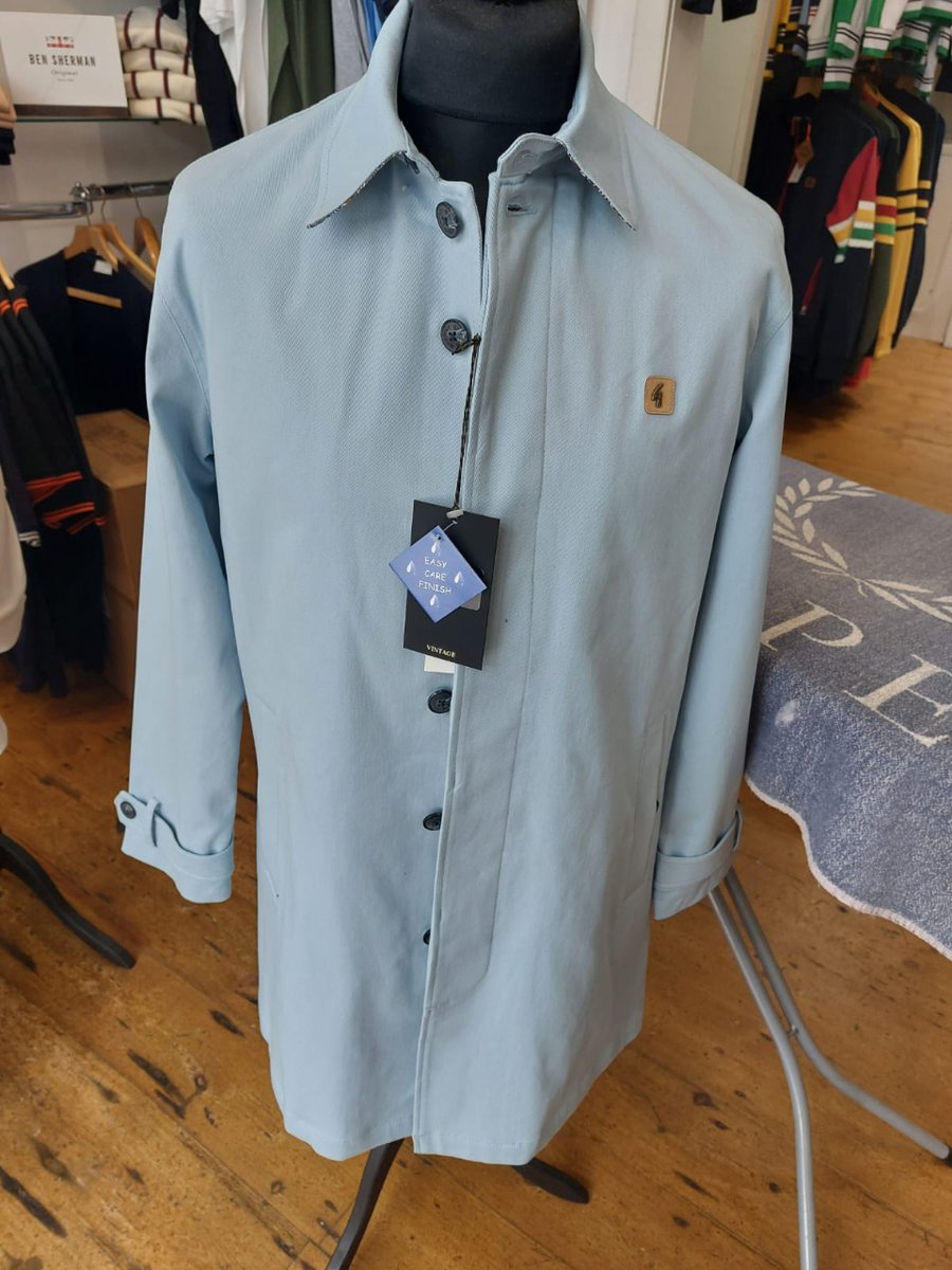 The new light blue #Gabicci Houghton is making its way into our window display. It's a great coat for spring showers.  quadropheniaalley.com/products/gabic…