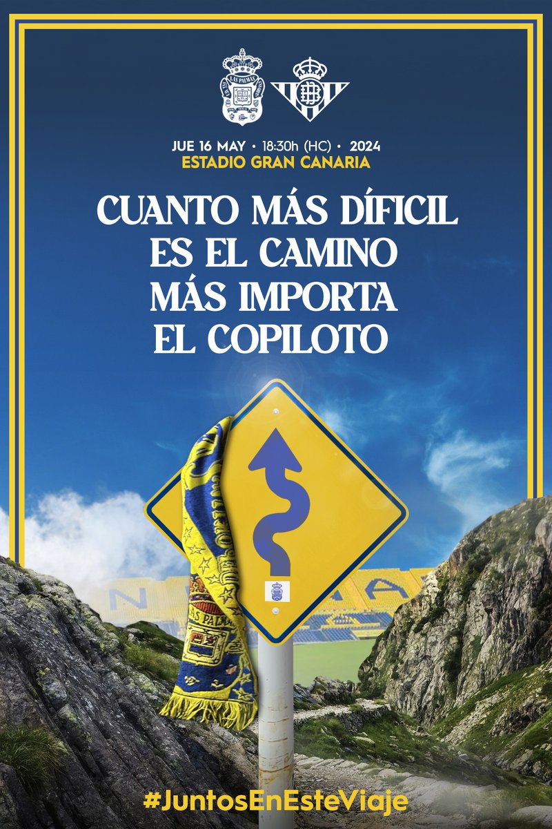 👋🏼 ¡Buenos días, afición! 

Llegamos a la 36ª etapa de esta dura travesía en la que siempre has estado ahí, convirtiéndote en nuestra mejor guía.

Nos merecemos cruzar la línea de meta. ¡Y lo vamos a lograr #JuntosEnEsteViaje! ⚔️ ¡#ArribaDellos!  

#LasPalmasRealBetis