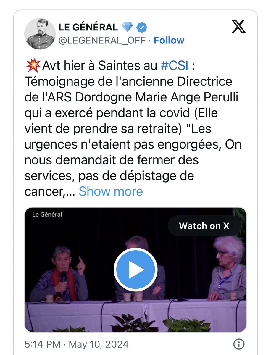 Le ministre de la santé porte plainte contre Marie-Ange Perulli.
Car l’ex directrice des ARS de Dordogne pendant le Covid a dénoncé au CSI la honteuse politique du gvt: «Les urgences n’étaient pas engorgées, on nous demandait de fermer des services…»
✅Tout notre soutien à elle.