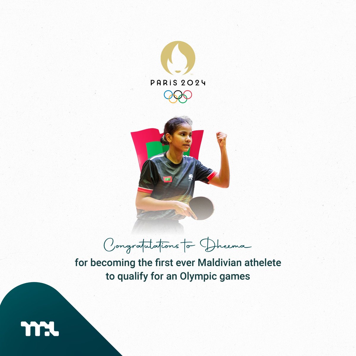 Congratulations to Fathimath Dheema Ali for making history as the first Maldivian athlete to qualify for the Olympic Games.