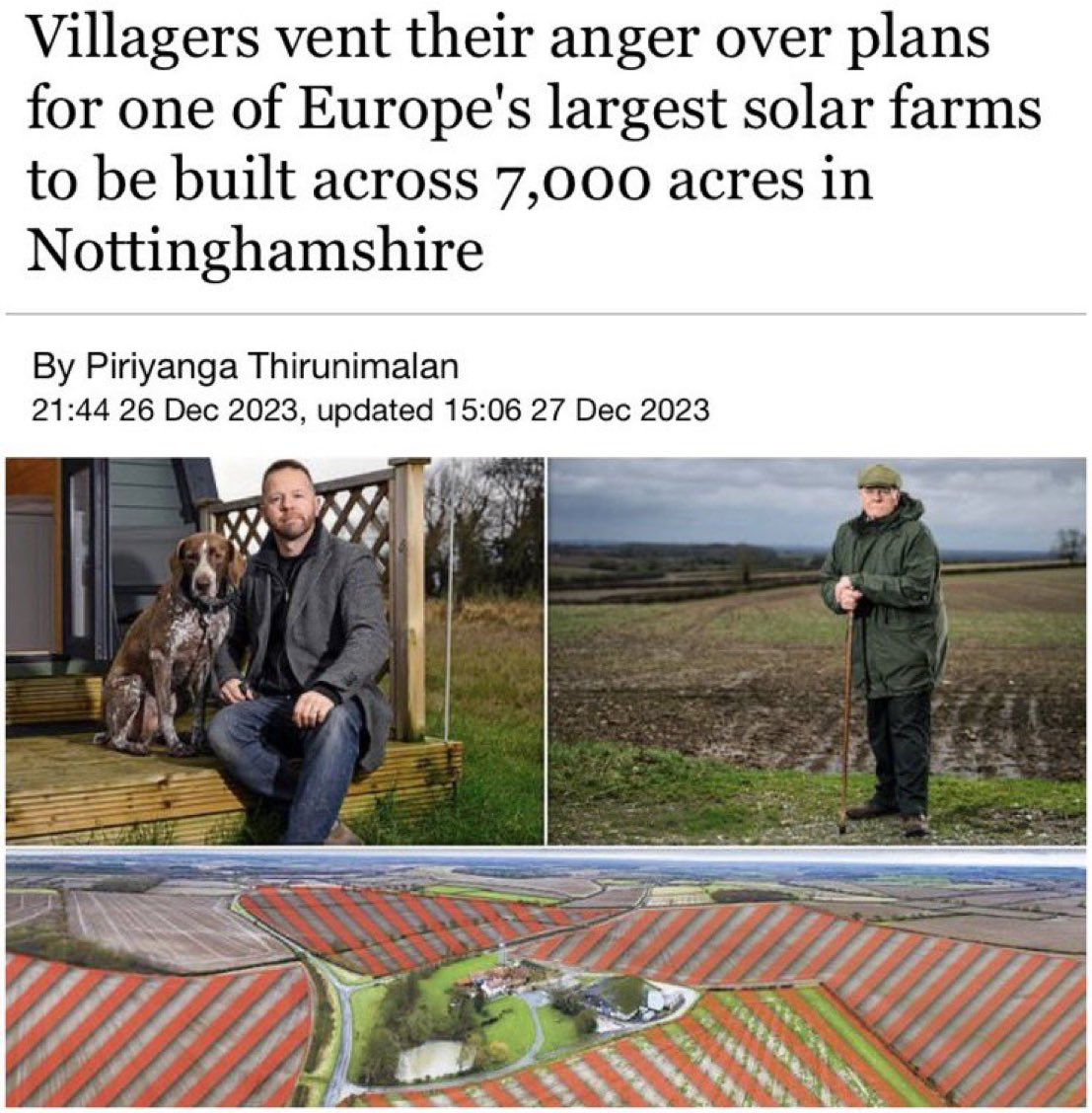 UK 🇬🇧 “Residents and farmers in Newark, Nottinghamshire are furious at the proposal for a 7,000-acre Great North Road solar park on productive agricultural land.”