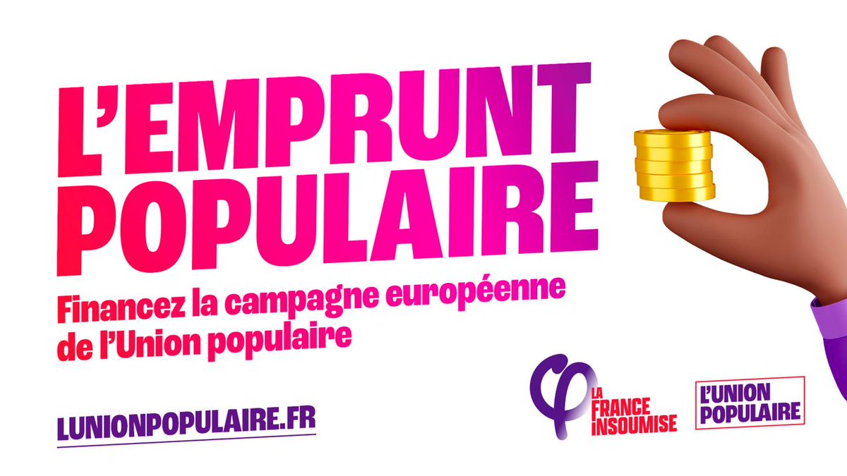 Ils ont l'argent. Ils ont les médias.

Nous, on vous a vous !

Participez à l'#EmpruntPopulaire pour soutenir la campagne de l'Union populaire pour les élections européennes.

lafranceinsoumise.fr/europeennes-20…