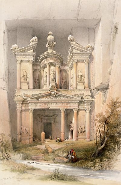 Petra,1839 David Roberts [1796~1864] #watercolour #lithograph #architectureThursday