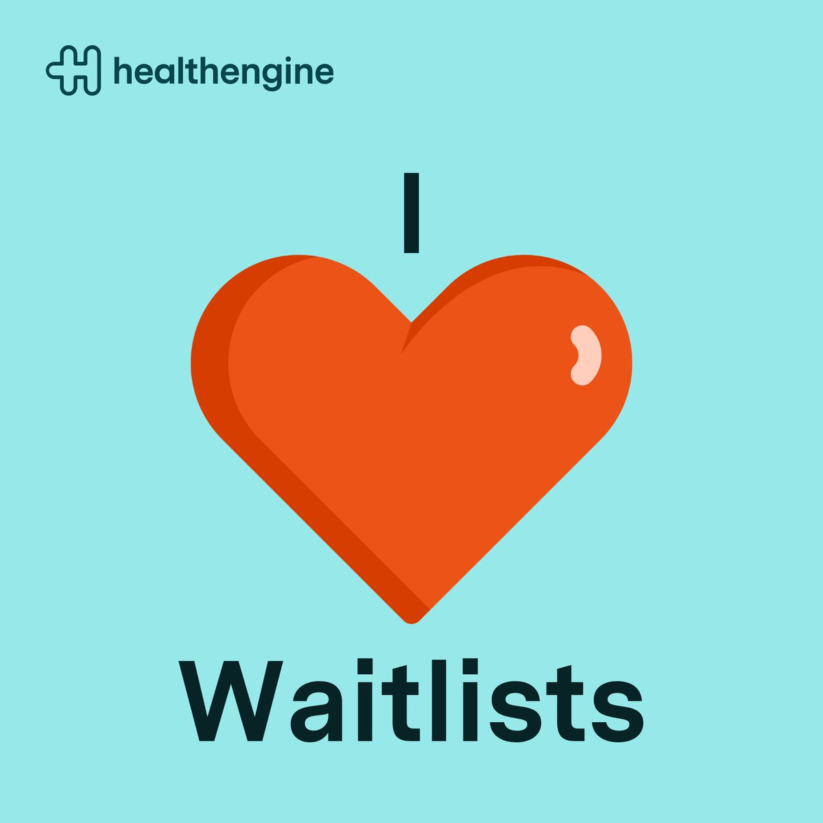 "I 🧡 Waitlists"... said no one ever…until now!

Introducing Waitlists from Healthengine, a waitlist solution that can; turn cancellations into appointments in seconds, save time, deliver more patient care &amp; create more practice revenue.

Learn more - bit.ly/3wD91IC