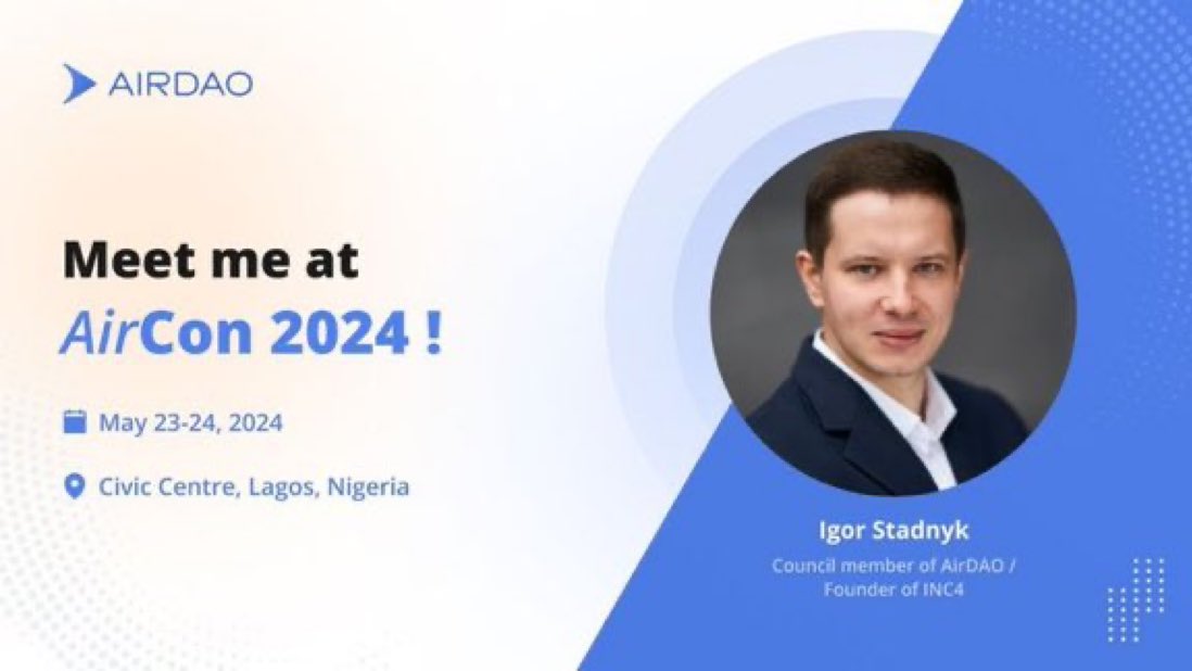 The #AirCON2024 is coming on at the Civic Centre, Lagos, Nigeria, on May 23-24. Join us let’s create connections .🔗: airdao.io/aircon