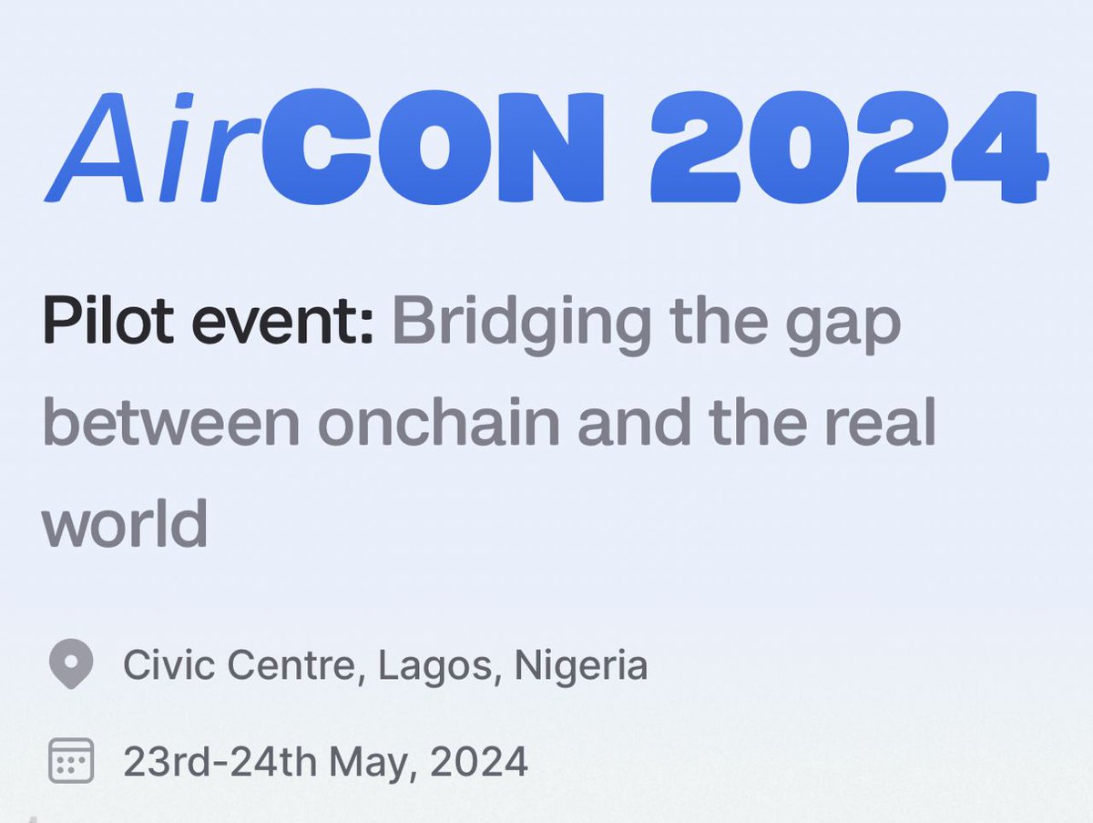 Make a date with us on the 23rd May for this insightful seminar. Register here: airdao.io/aircon #AirCON2024