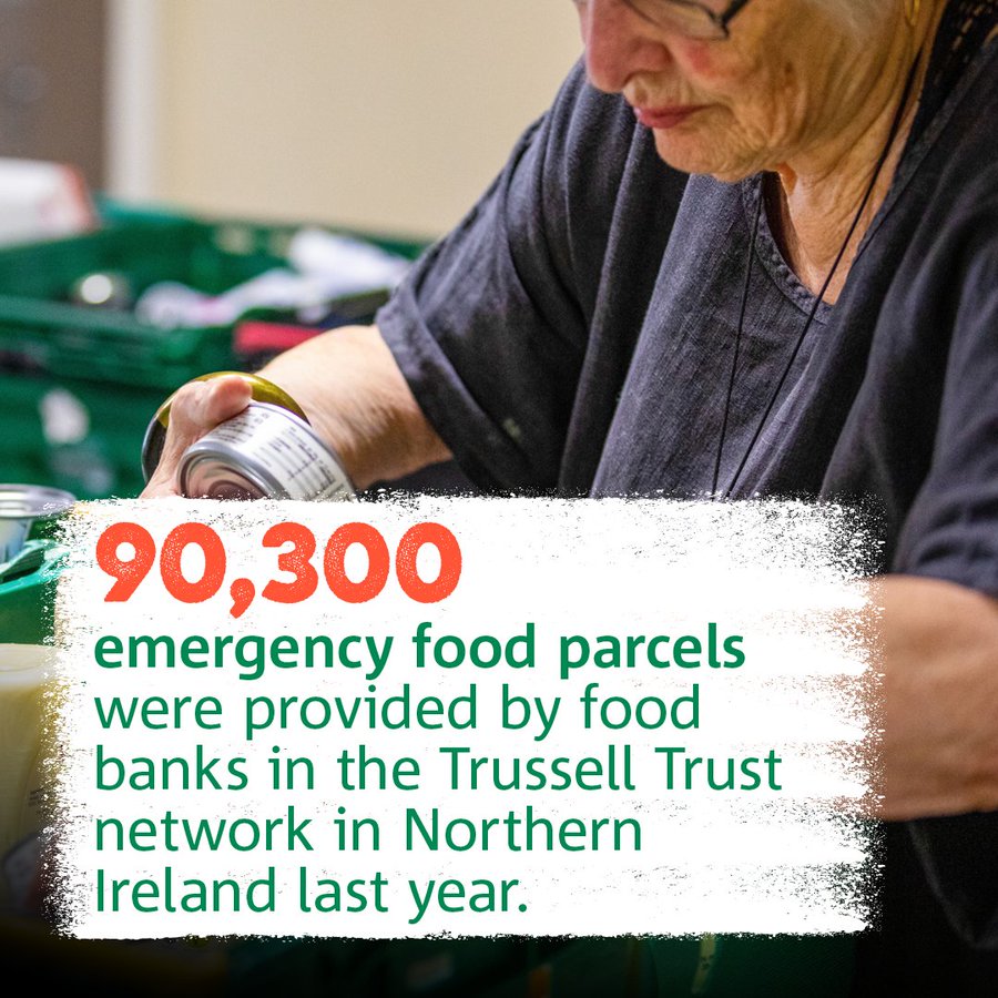 Trussell Trust foodbanks in the north of Ireland distributed over 90,300 emergency food parcels in 2023/24, an 11% increase on 2022/23. This is more evidence of a broken neoliberal system that decimates welfare, cuts public services and suppresses wages. 
trusselltrust.org/news-and-blog/…