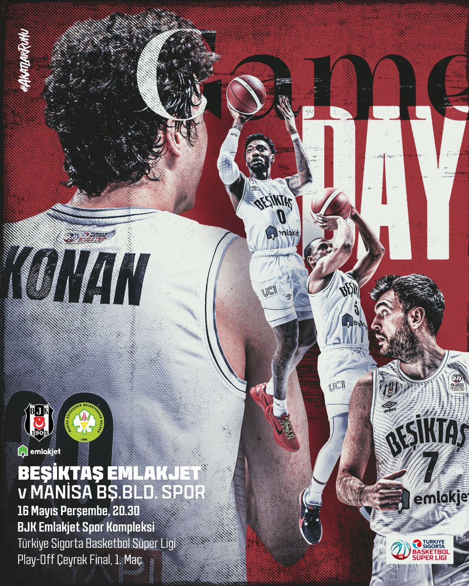 Günaydın 🦅 Bugün #BeşiktaşınMaçıVar 🦅 🏆 Türkiye Sigorta Basketbol Süper Ligi ⚔️ Play-Off Çeyrek Final İlk Maçı 🆚 Manisa BBSK 📍 BJK Emlakjet Spor Kompleksi ⏰ 20.30 📺 beIN SPORTS 5 #HamburgBeşiktaşlılarBirliği