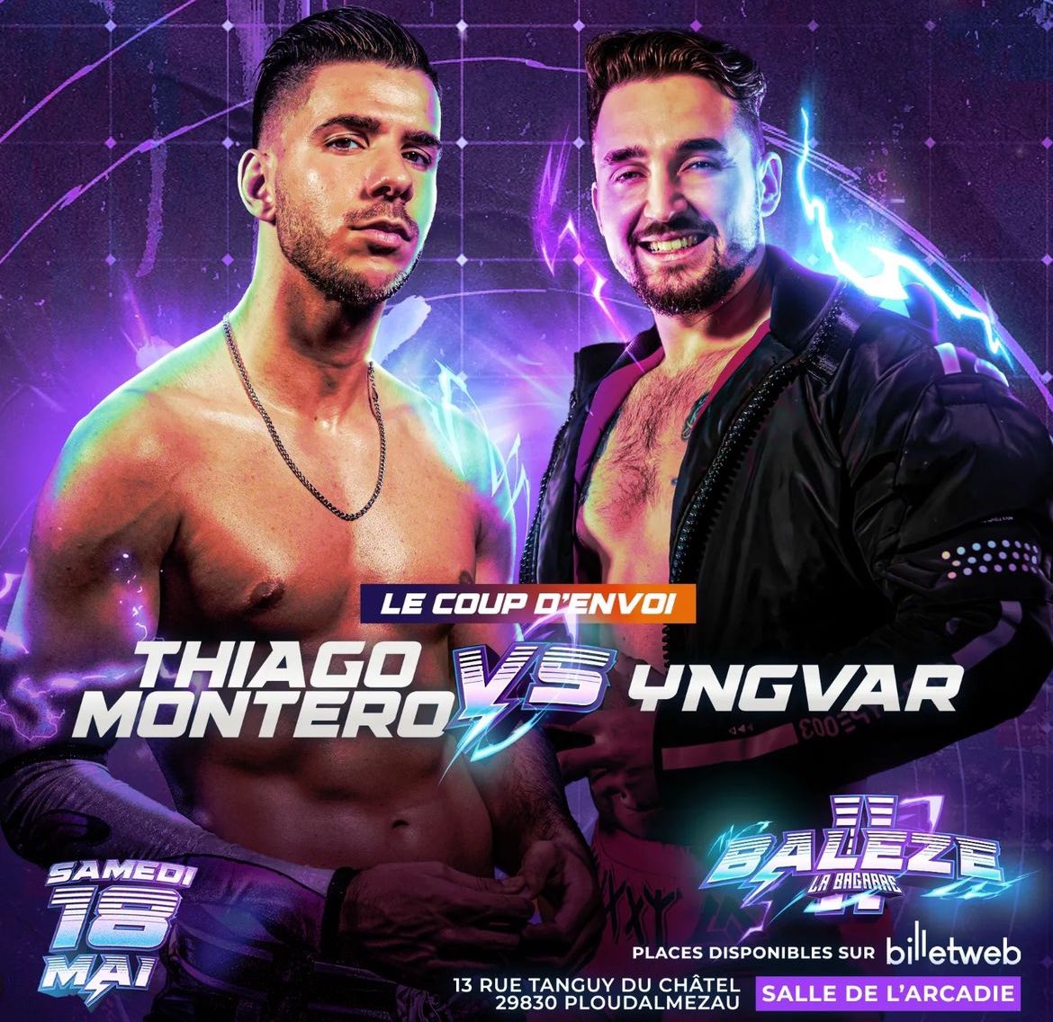 [News] Nouveau match annoncé pour le show « Baleze II ». Le coup d’envoi sera lancé entre Thiago Montero et Yngvar. Pour rappel, le show a lieu ce samedi 18 mai à Ploudalmezeau. - @IciLaBagarre