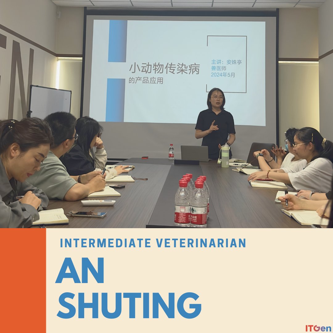 Today at ITGen, An Shuting, a Master of Preventive Veterinary Medicine at Zhejiang University, led a session on microbiology and the diagnosis and treatment of infectious diseases in pets.🐱🐶 #itgen #rapidtest #vet #vetmed #veterinarians #veterinarymedicine