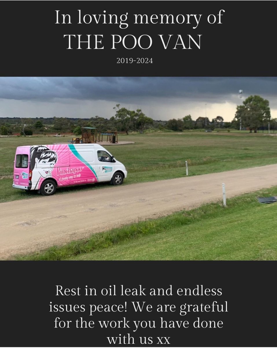 Ok - this is serious - The Poo Van is dead - oil leak - cost more to fix, but our way of getting all our essential products to those who need it most and more . If you can help @pinchapoo_aus Oz #1 NFP hygiene supplier helping over 1000 charities! 🙏🏼🙏🏼 paypal.com/donate/?cmd=_s…