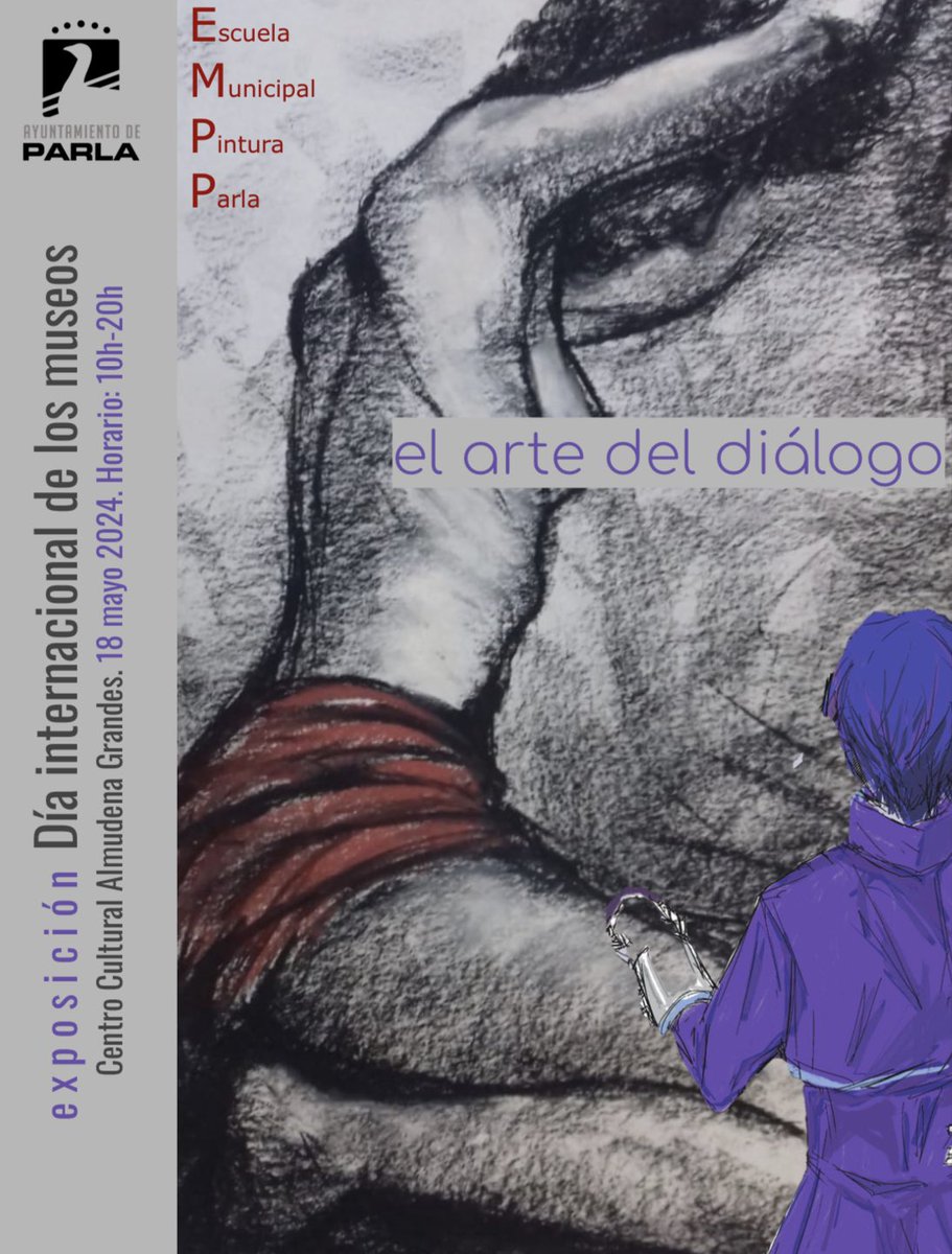 En #Parla, como cada año, nos sumamos al 𝐃𝐢́𝐚 𝐈𝐧𝐭𝐞𝐫𝐧𝐚𝐜𝐢𝐨𝐧𝐚𝐥 𝐝𝐞 𝐥𝐨𝐬 𝐌𝐮𝐬𝐞𝐨𝐬!! 😃 🖼️ Junto a la Escuela Municipal de Pintura hemos preparado en los soportales del Centro Cultural Almudena Grandes la exposición: “𝐸𝑙 𝑎𝑟𝑡𝑒 𝑑𝑒𝑙 𝑑𝑖𝑎́𝑙𝑜𝑔𝑜” 🧵👇🏻