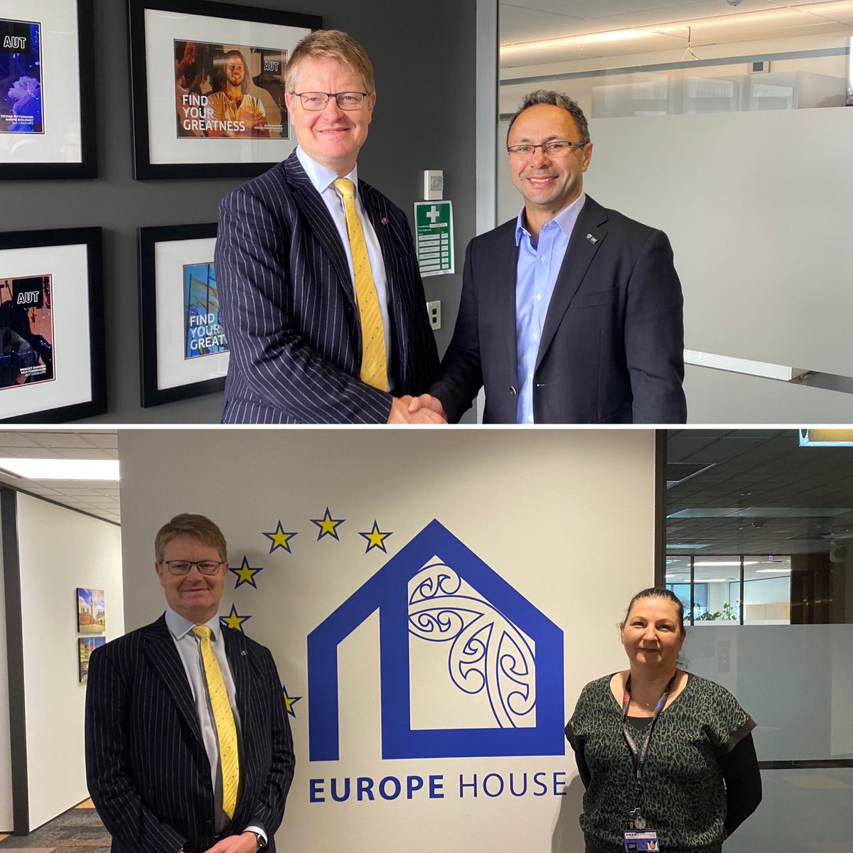 Pleasure meeting @DamonSalesa to talk #HorizonEurope research cooperation and Europe-Pacific relationships. @AUTuni is home to our Europe House 🇪🇺🏠