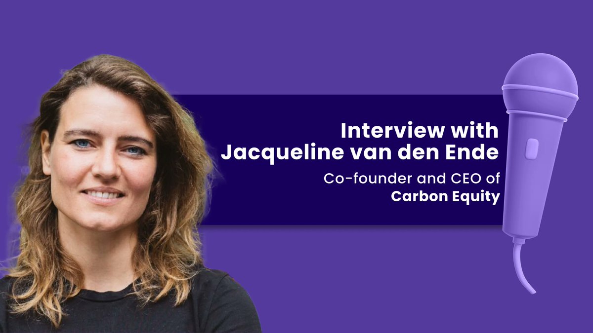 1) We interviewed Jacqueline van den Ende, co-founder and CEO of @carbonequity_, about why she started the climate fund investment platform as a way to try and solve some of the world's greatest challenges - with private capital. Spoiler alert: a certain book played a big role.