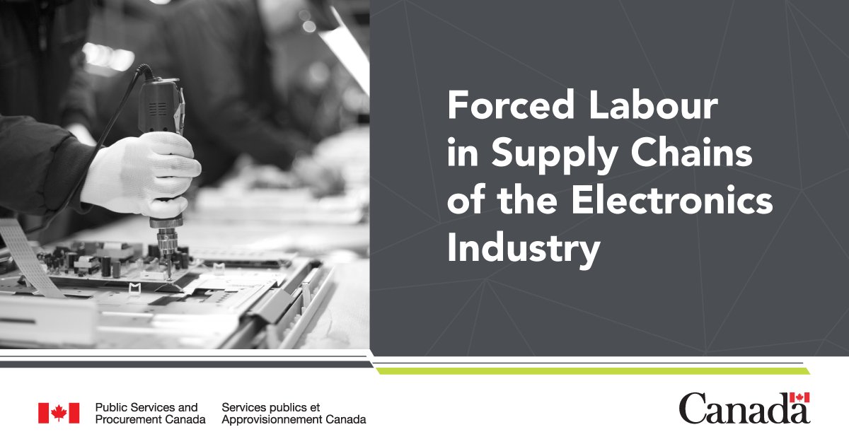 Register now for our French webinar on #EthicalProcurement. Learn about the risks of #HumanTrafficking, #ForcedLabor and #ChildLabor in #ElectronicsIndustry supply chains, and best practices to mitigate those risks. canada.ca/en/public-serv…