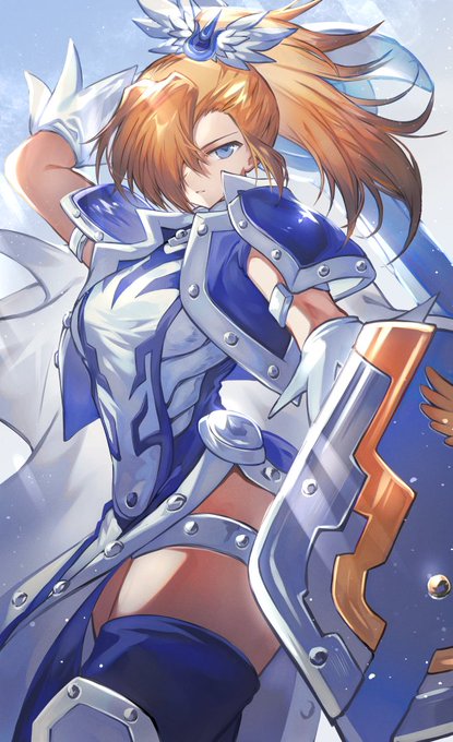 「blue eyes holding shield」 illustration images(Latest)