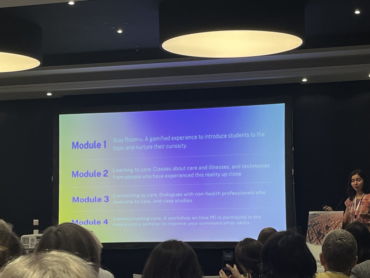 Innovative ideas about how we discuss palliative care in wider society, beyond healthcare- Ana Paula Salas Moreira <a href="/unav/">Universidad de Navarra</a> has gamified this and included it in curricula for lawyers, architects, economics - they are essential in building future responses 

#EAPC2024