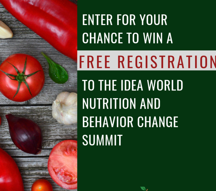 HealthyFoodCl's tweet photo. There's one week left to enter to win a FREE registration to the #IdeaWorld Nutrition &amp; Behavior Change Summit! #Nutrition &amp; #fitness professionals: how do you help your clients create lasting habit changes? Tell me for a chance to win! https://t.co/Vsq4V5qLBc https://t.co/SjFQqRJ8N5