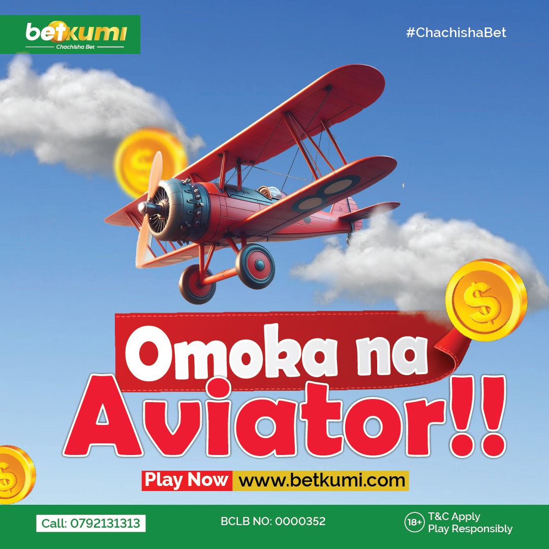 Uliitisha na umepewa. AVIATOR imeland! Fly io ndege na uunde mkwanja teke teke. Sio lazima uende aviation school morio! Game ni easy, fly manually ama automatically betkumi.com #chachishabet