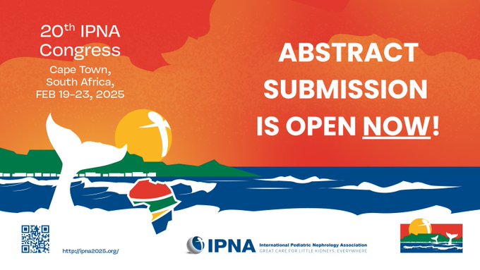📢 Good news! 🎉The deadline for abstract submission for #IPNA2025 has been extended until May 29, 2024. Click here for the #congress website and full details - shorturl.at/nORZ2 @IPNA_PedNeph @Alanepe1 @ESPNSociety @ASPNeph @asian_PNA @AfricanAFRAN