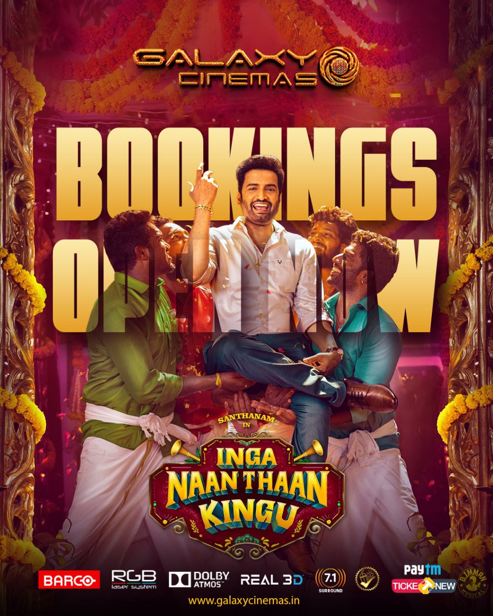 Santhanam's #IngaNaanThaanKingu - @GalaxyCinema  From Tomorrow
 Bookings Open Now 🎟️ bit.ly/3sTZGKO

#SaregamaTamil #GopuramFilms  #Rajinikanth #KiaraAdvani #AishwaryaRaiBachchan #IPLPlayoffs #Kalki2898AD #Anirudh #KajalAggarwal #Thalapathy