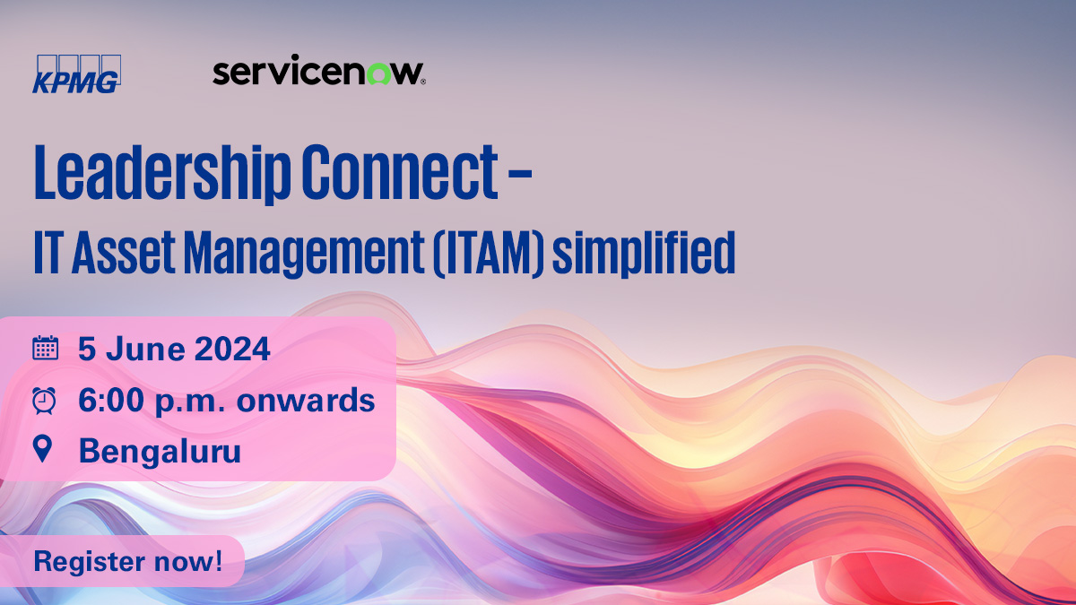 Join us, @KPMGIndia, and @ServiceNow, at the Leadership Connect - IT Asset Management simplified summit, where we'll delve into the transformative power of #ITAM. Discover how simplification & #tomation can turn ITAM into a strategic business enabler. Email: in-fmitam@kpmg.com