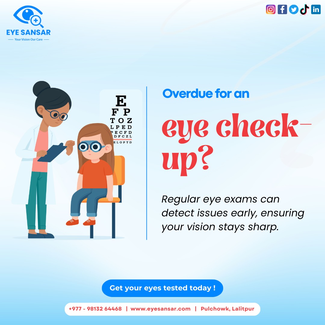 Time to focus on your vision! Don't let your eye health fall out of sight.
Schedule your appointment @eyesansar

For more Info-
981-3264468

#eyesansar #eyecheckup #vision #eyehealth #clearvision #eyesight #regulareyecheckup #appoinment #eyeprotection #eyetest #kathmandu #nepal
